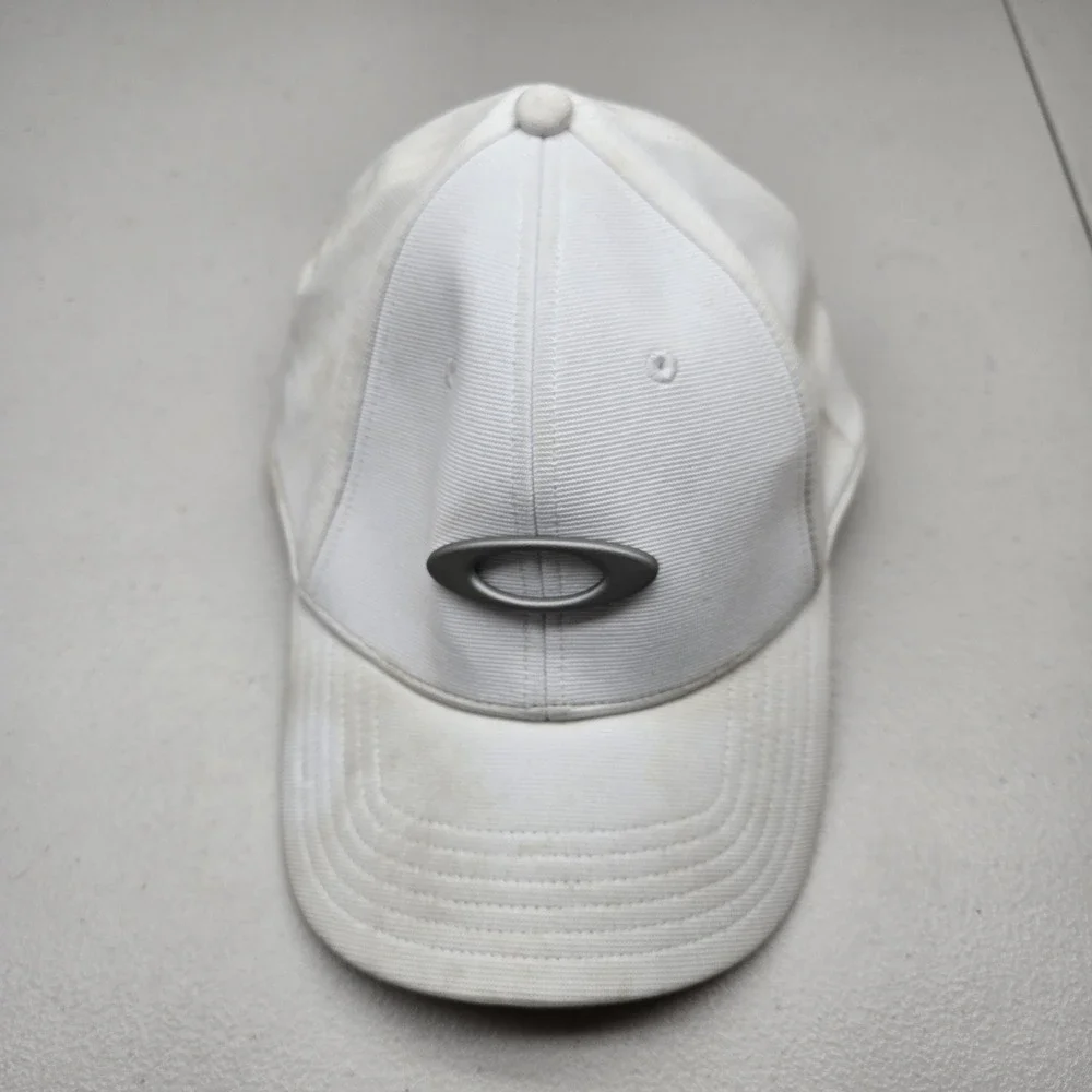 Oakley Flex Unisex Baseball Cap L/XL White Curved Fitted Emblem READ